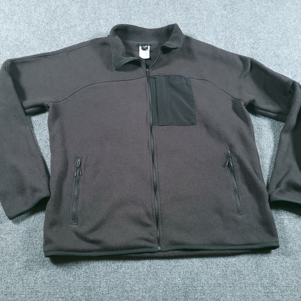 North Face Jacket Mens XL Black Full Zip Fleece Circular Design Outdoor NF0AB4HV